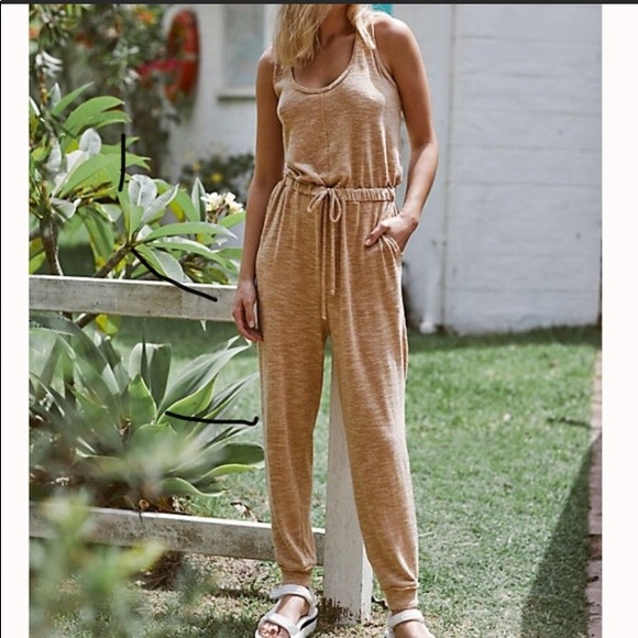 FREE PEOPLE tigereye beige knit BiCoastal romper - Picture 4 of 7